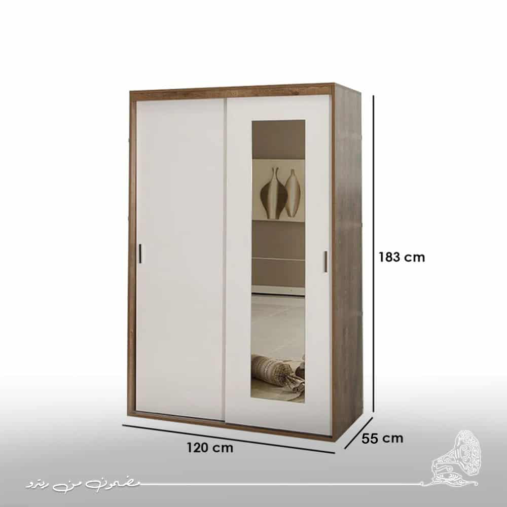 دولاب ملابس 120×183سم-أبيض×بني RA012