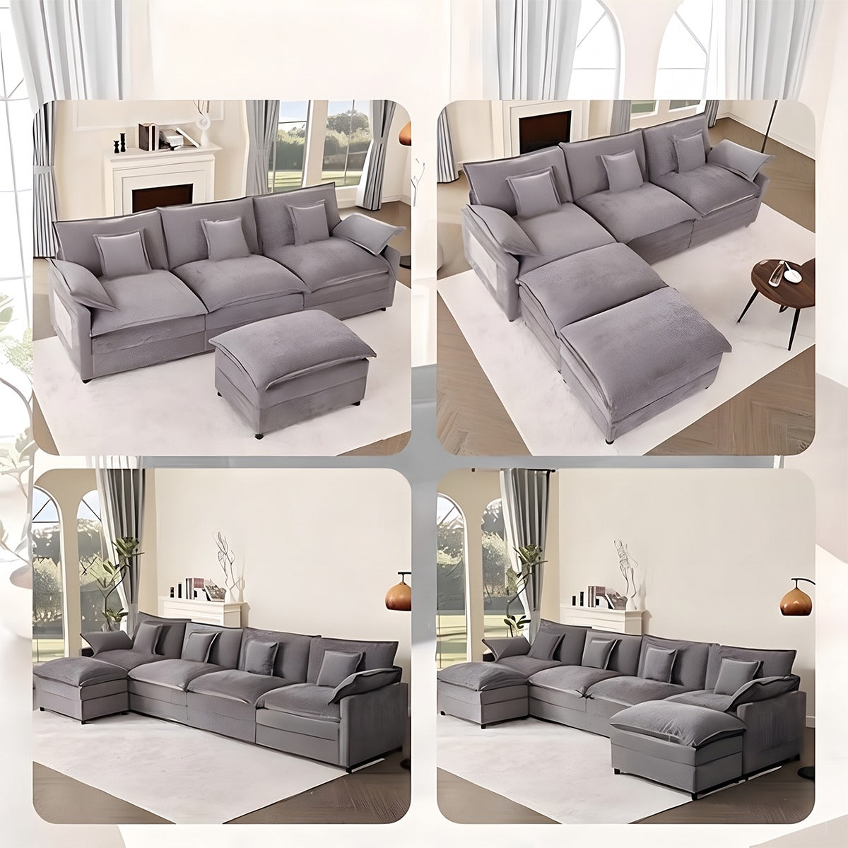 Modern L-Shaped Sectional Sofa - 270x150 cm - Grey - RA-Sf340