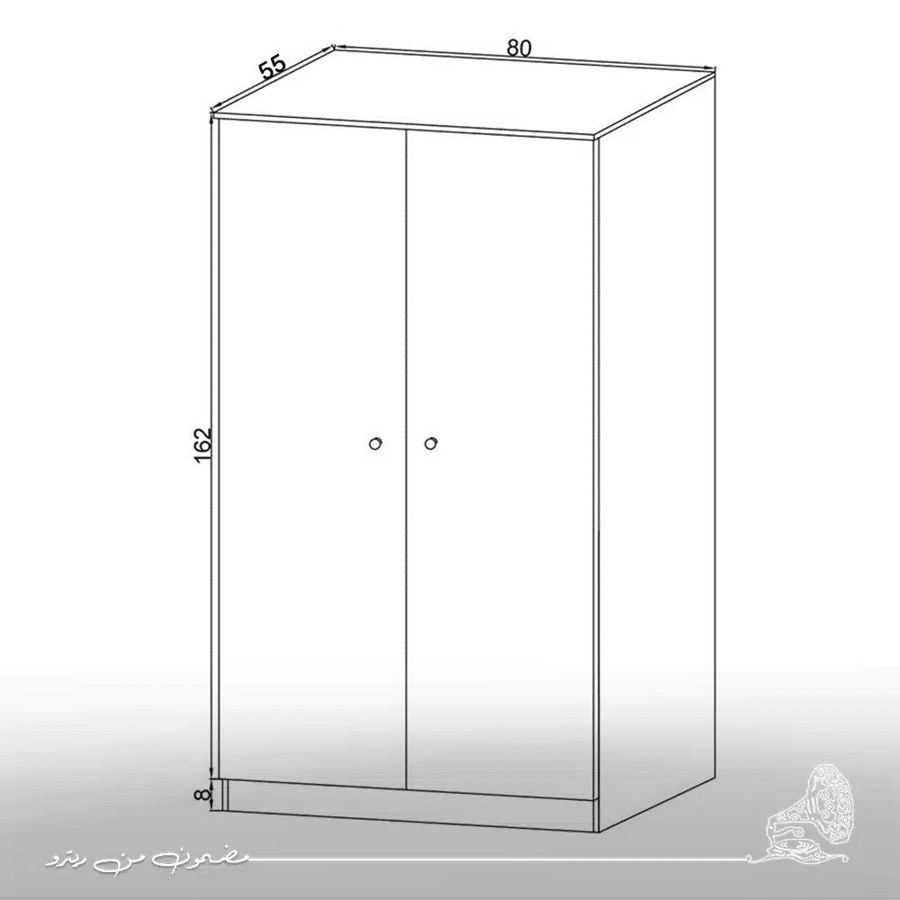 دولاب مودرن 80×162سم–أبيض×خشبي RA-D26