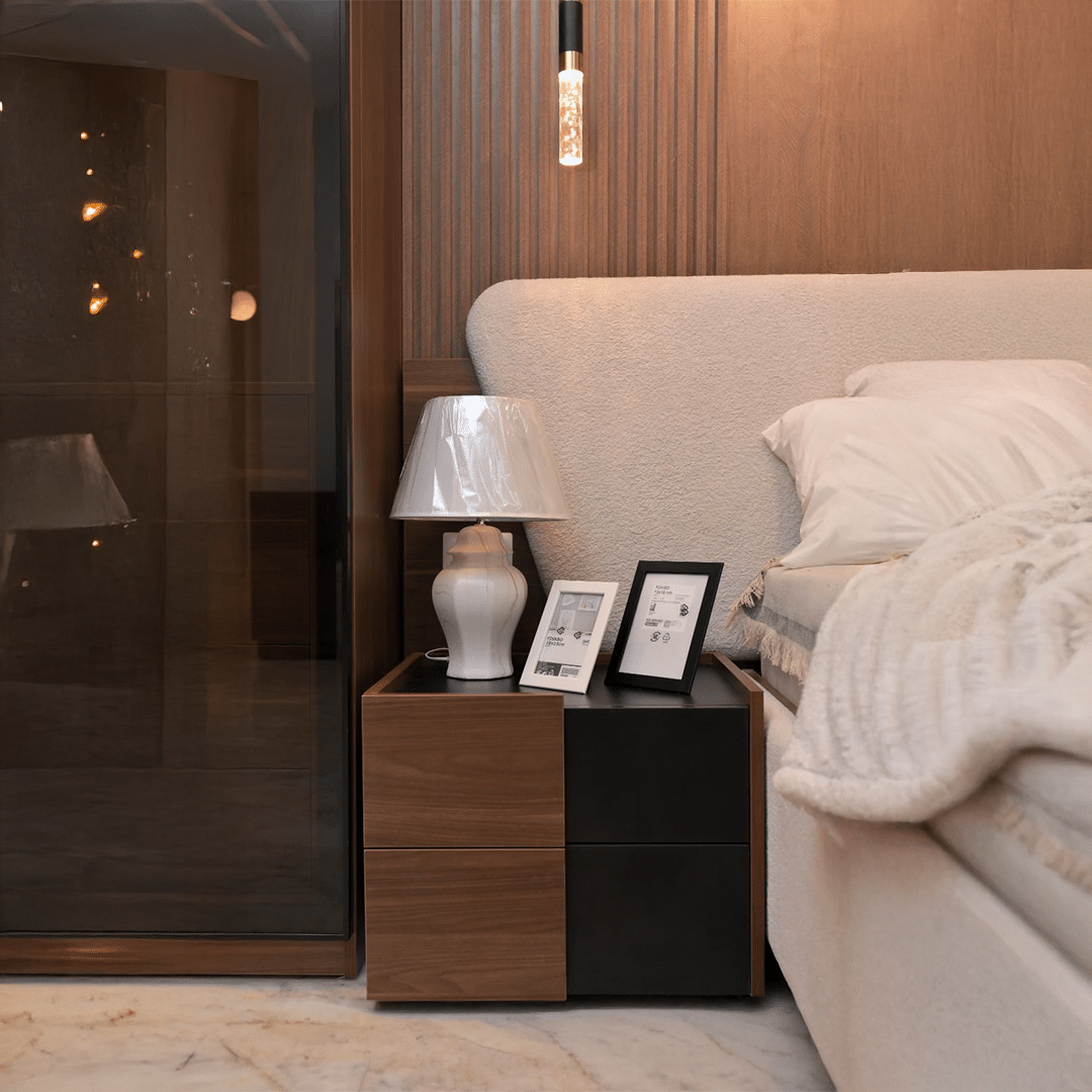 Modern nightstand 55x45cm - Brown x Black RA-CO35