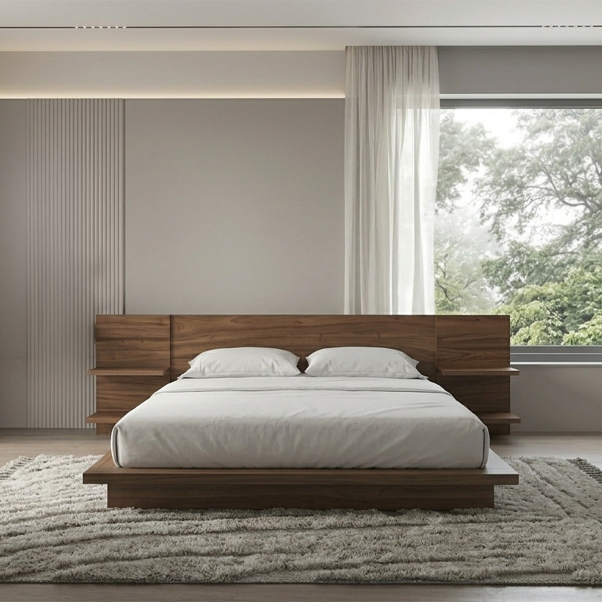 Modern bed 160x200cm - Brown RA-BD121