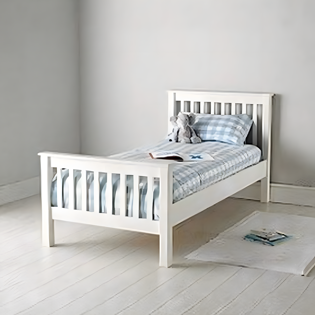 Modern bed 100x200cm - White RA-BD159
