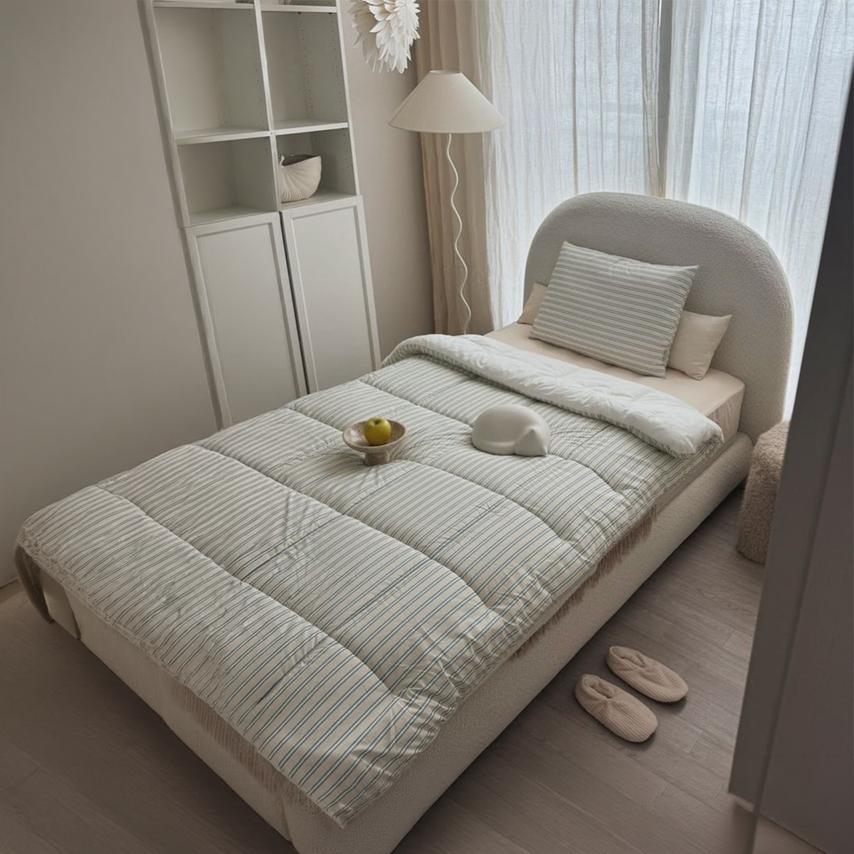 Modern bed 100x200cm - Beige RA-BD162