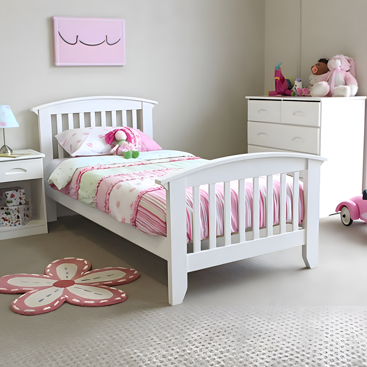 Modern bed 110x200cm - White RA-BD164