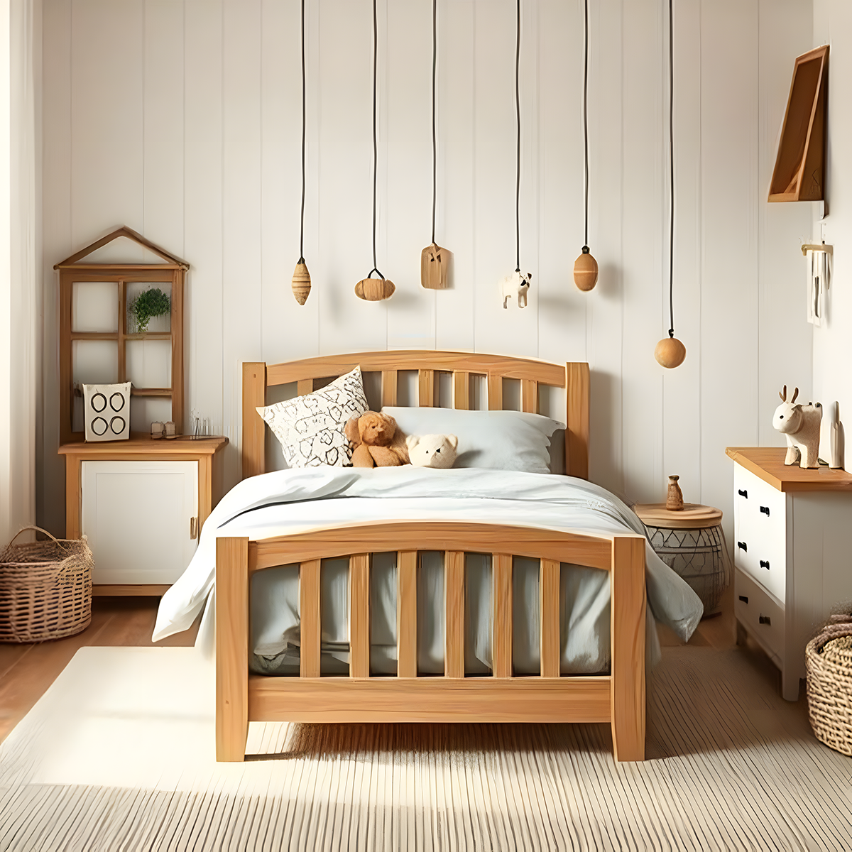 Modern bed 100x200cm - wood  RA-BD169