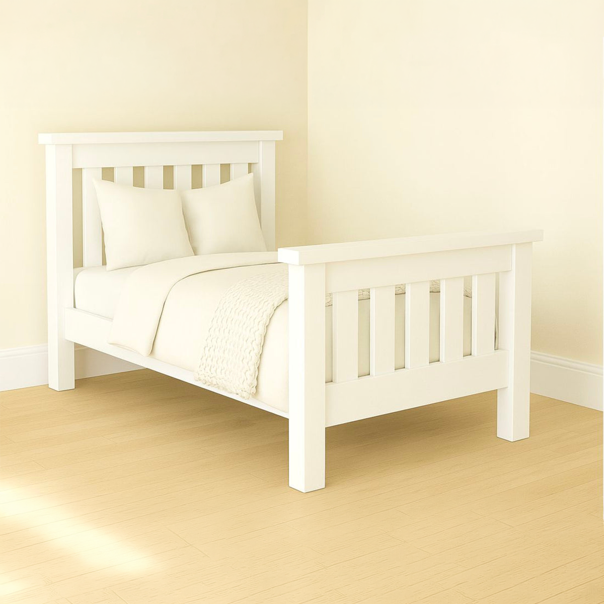 Modern bed 100x200cm - White RA-BD176