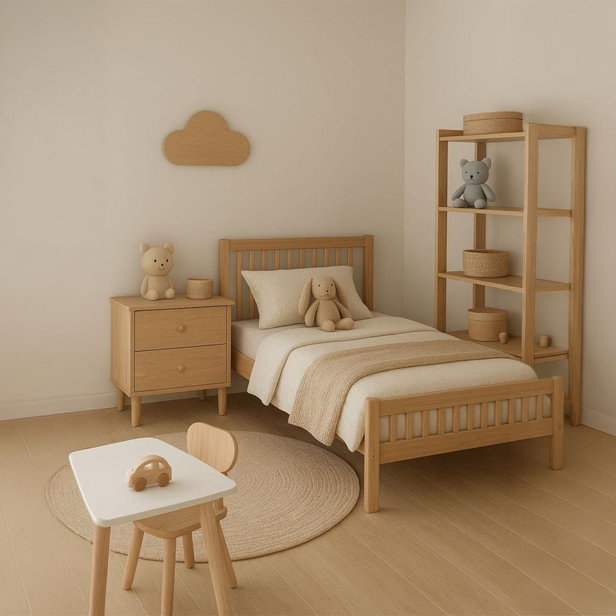 Modern bed 100x200cm - wood RA-BD177