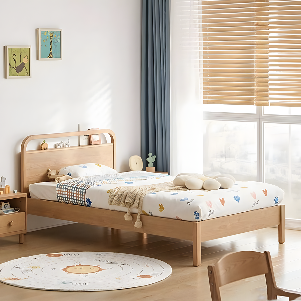 Modern bed 100x200cm - wood RA-BD181