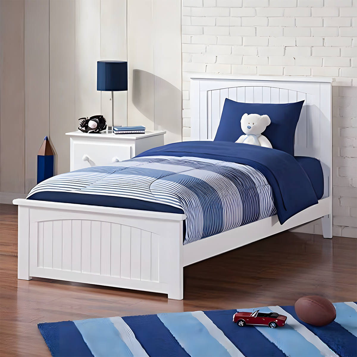 Modern bed 100x200cm - White RA-BD191