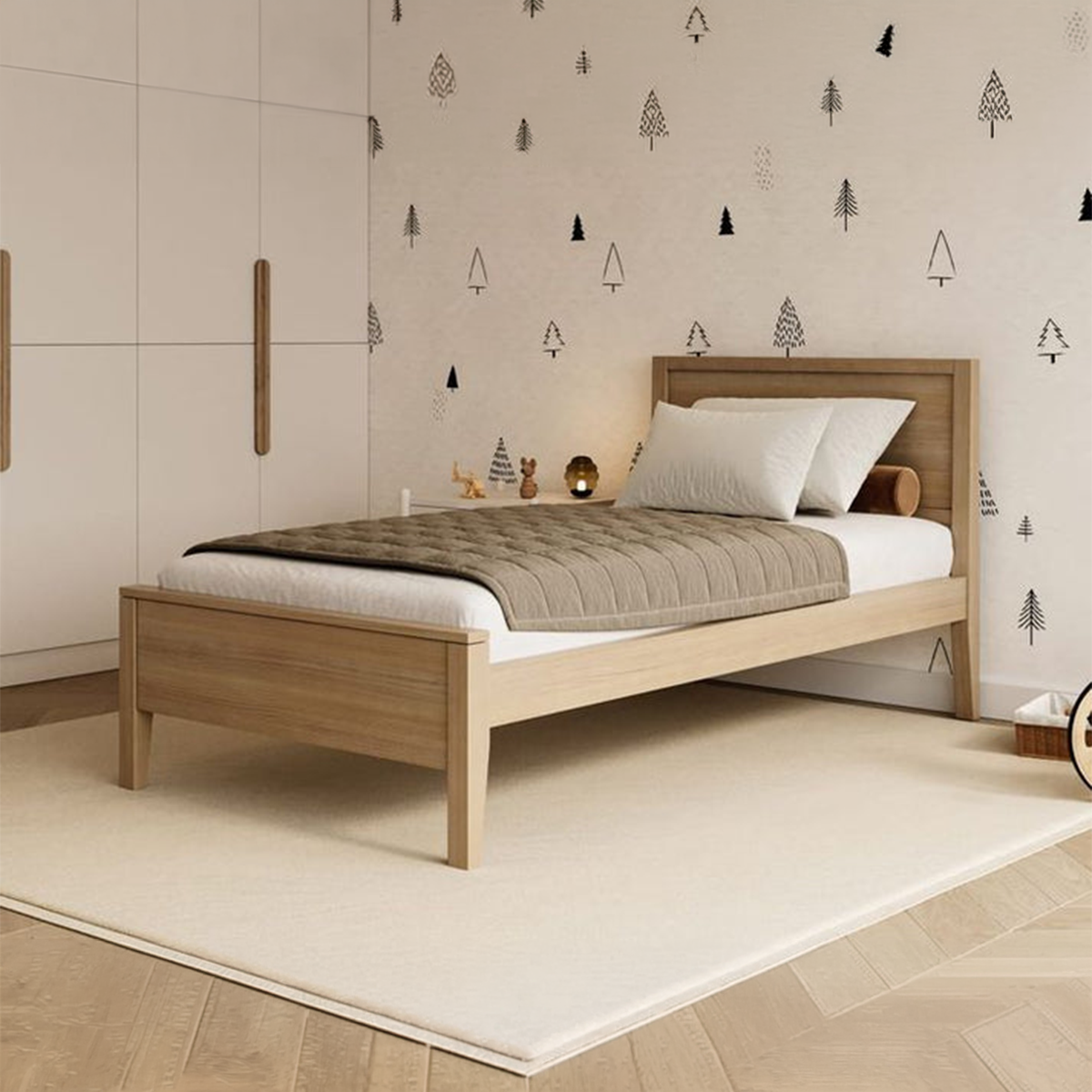 Modern Bed 120x200cm - Wood RA-BD194