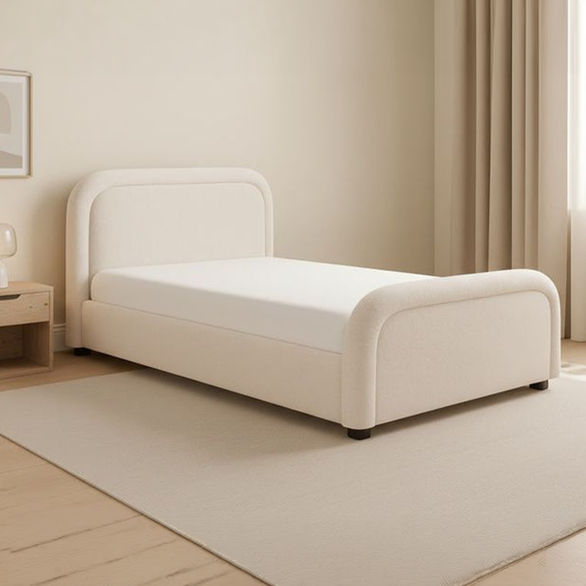 Modern bed 120x200cm - Off-white RA-BD196