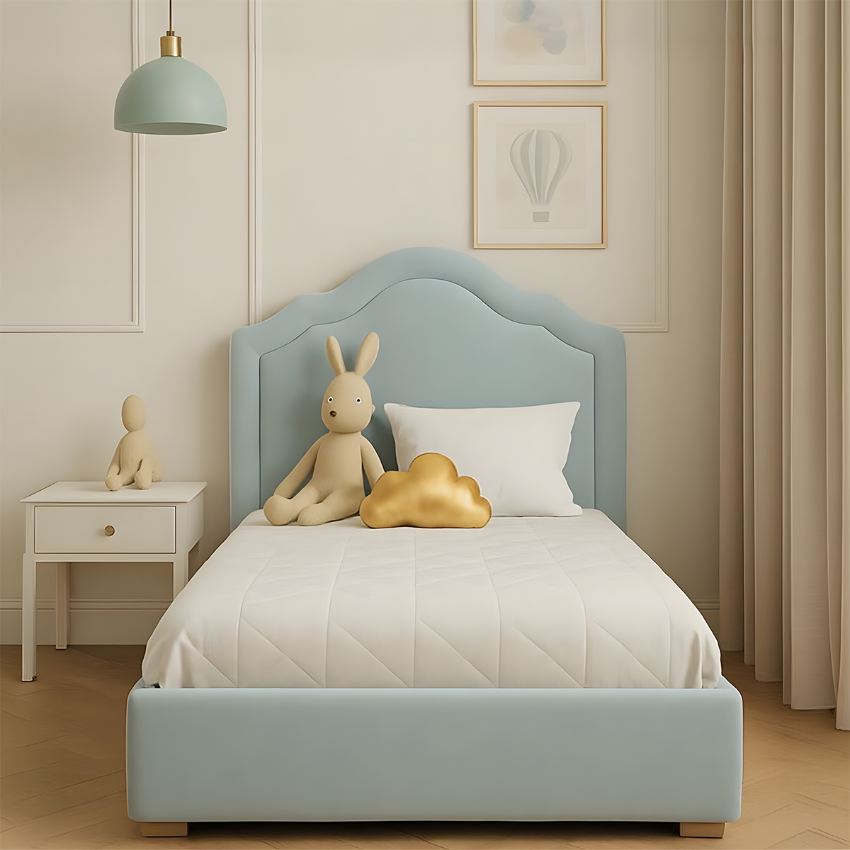Modern Bed 130×200 cm - Light Blue RA-BD200