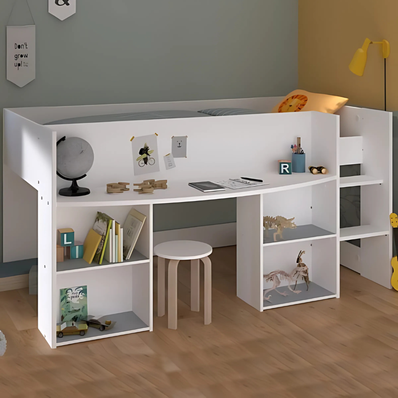 سرير مع مكتب 204سم- أبيض RA-BD245