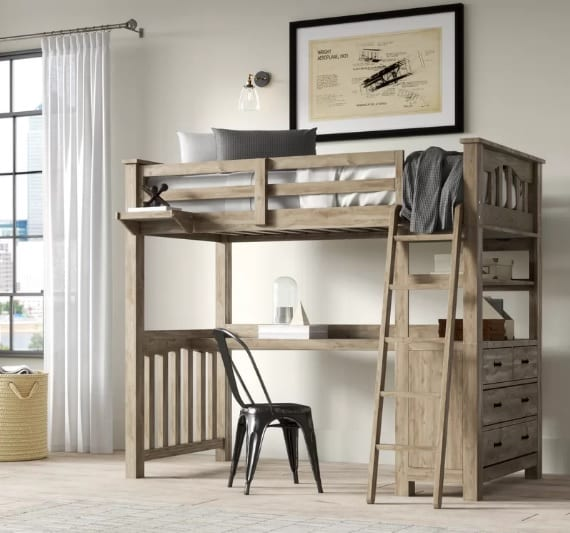 Bed with Desk  210 cm  – Wood RA-BD246