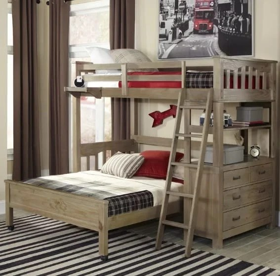 Bunk Bed with Desk 210 cm  –Wood RA-BD248
