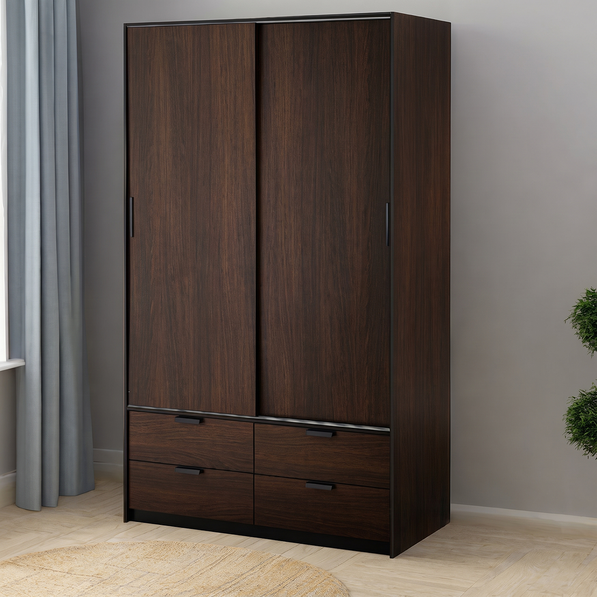 دولاب ملابس مودرن 90×185سم-بني RA-D195