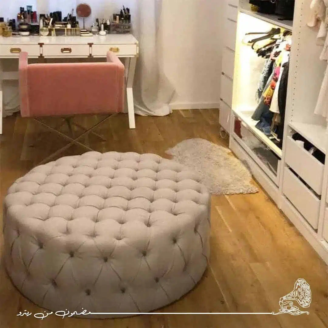 70cm Quilted Pouf - Grey RA-BF07