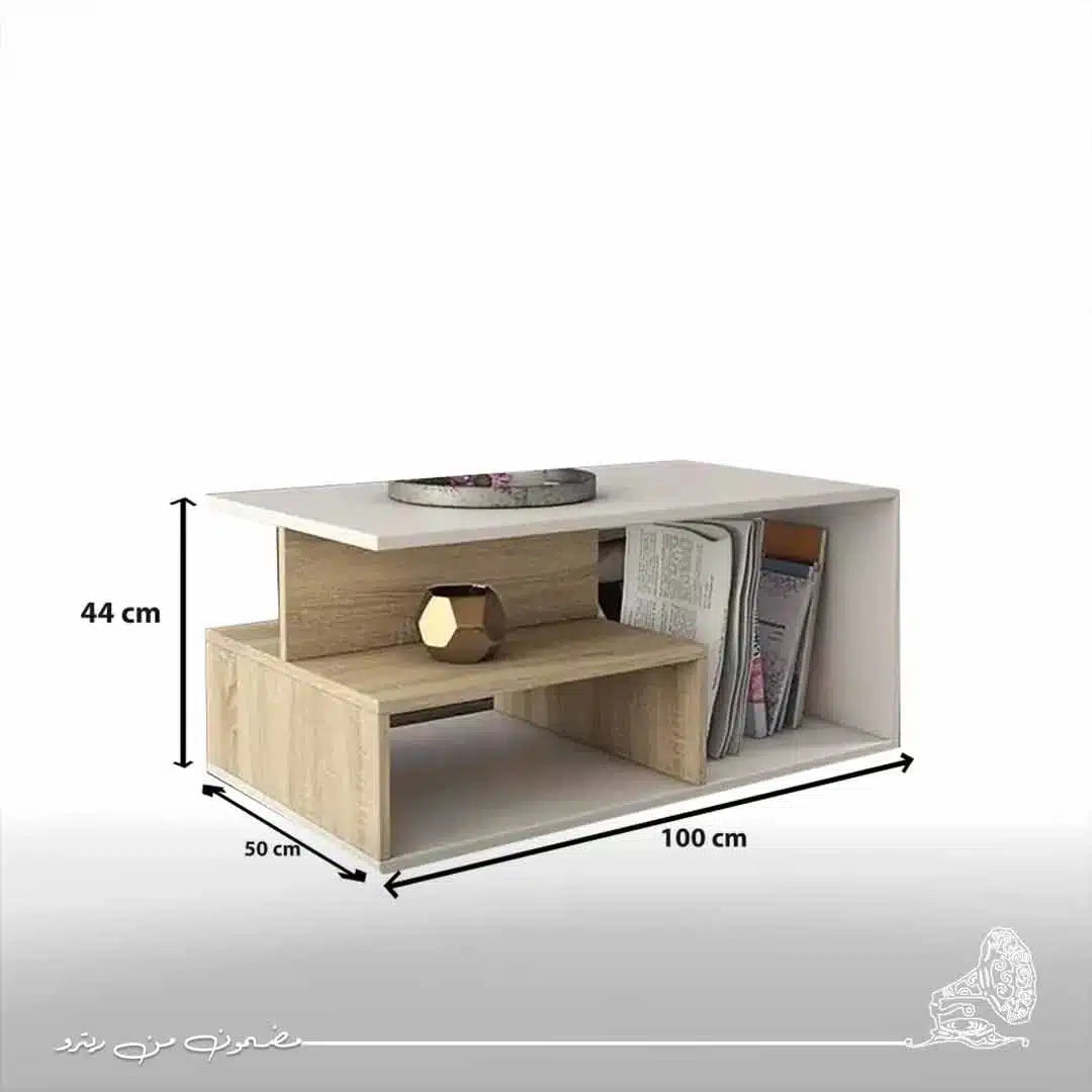 ترابيزة قهوة 100×50سم-خشبي× أبيض RA-T58