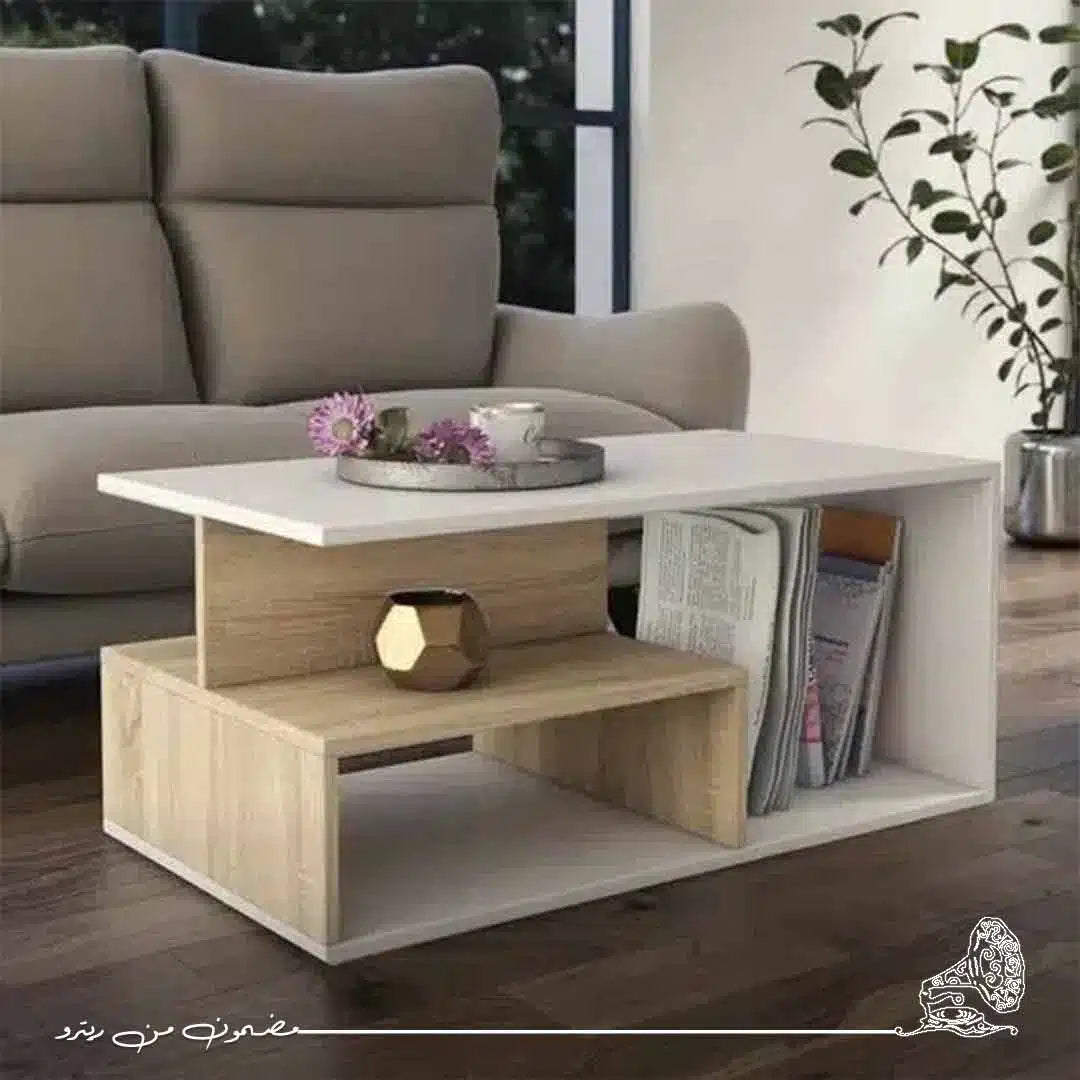 ترابيزة قهوة 100×50سم-خشبي× أبيض RA-T58