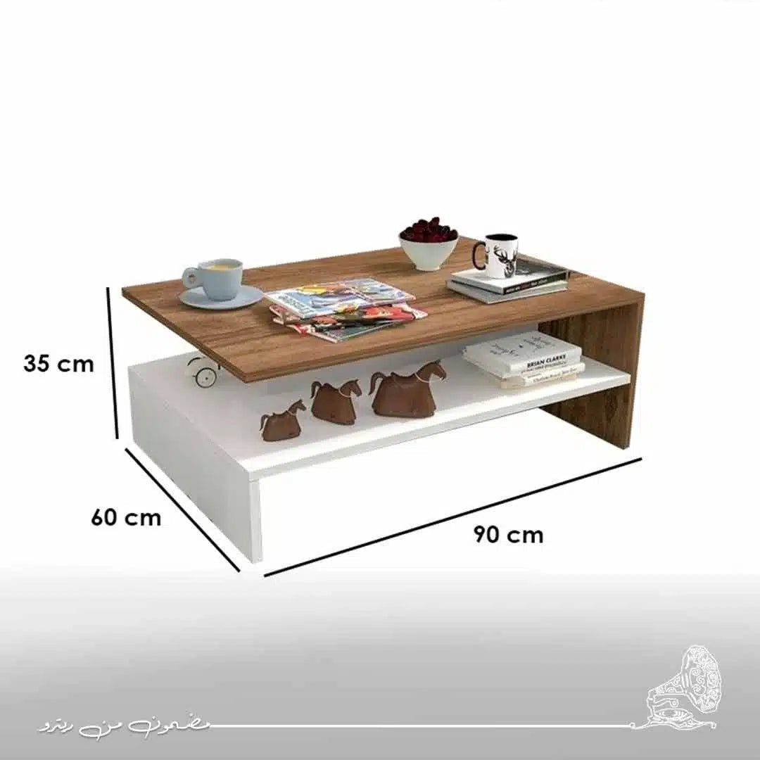 ترابيزة قهوة 90×60سم - بني×أبيض RA-T08