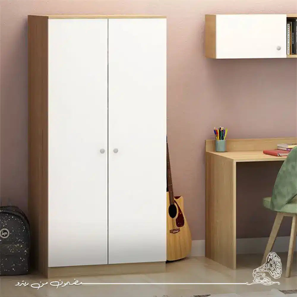 دولاب مودرن 80×162سم–أبيض×خشبي RA-D26