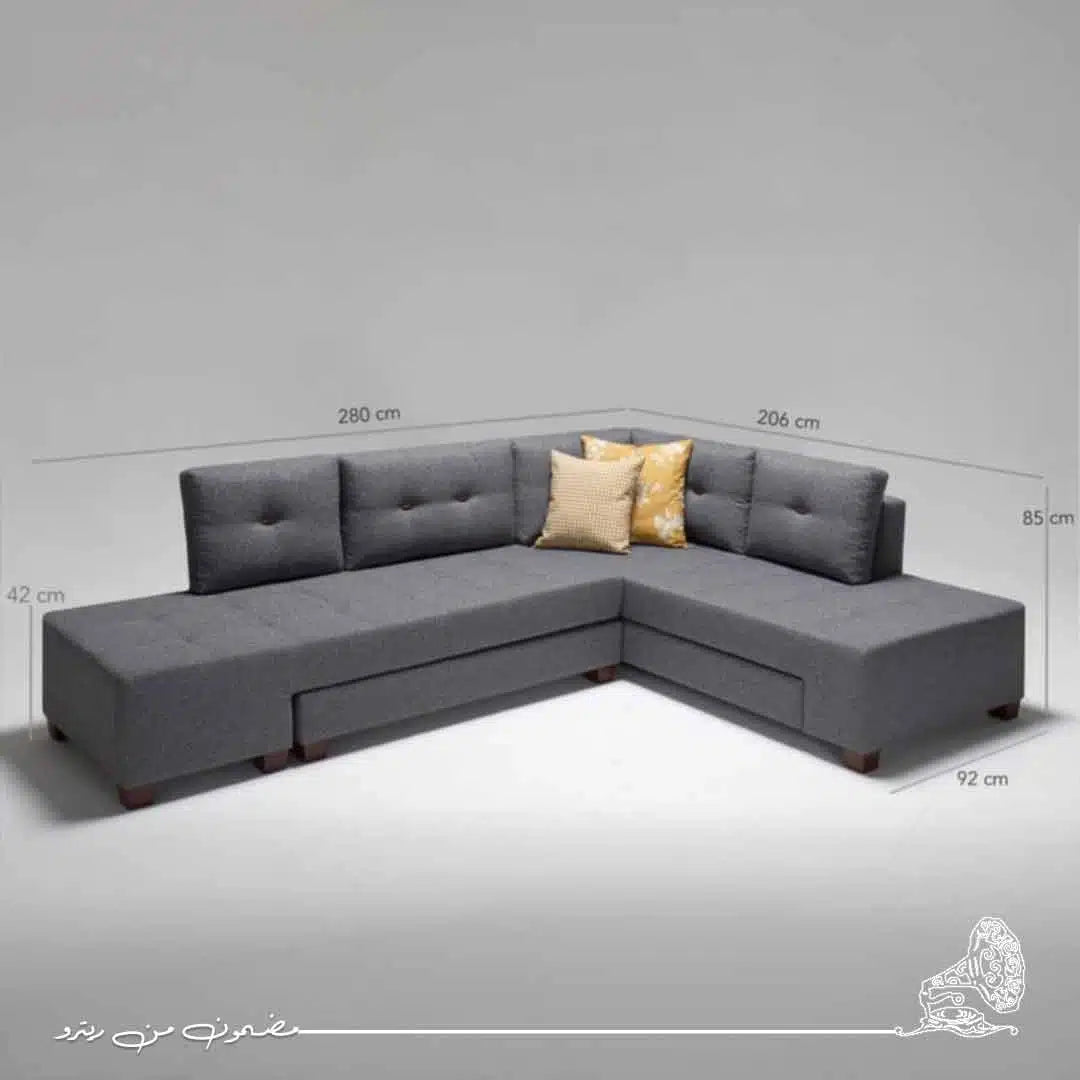 كنبة سرير 280×206 سم - رمادي RA-SF23