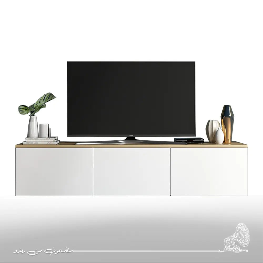 وحدة تلفزيون 160×32سم- أبيض×خشبي RA-U01