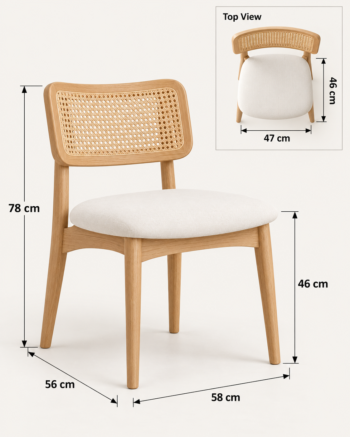 Modern Dining Table + 4 Chairs – White × Wood  RA-Dr100 
