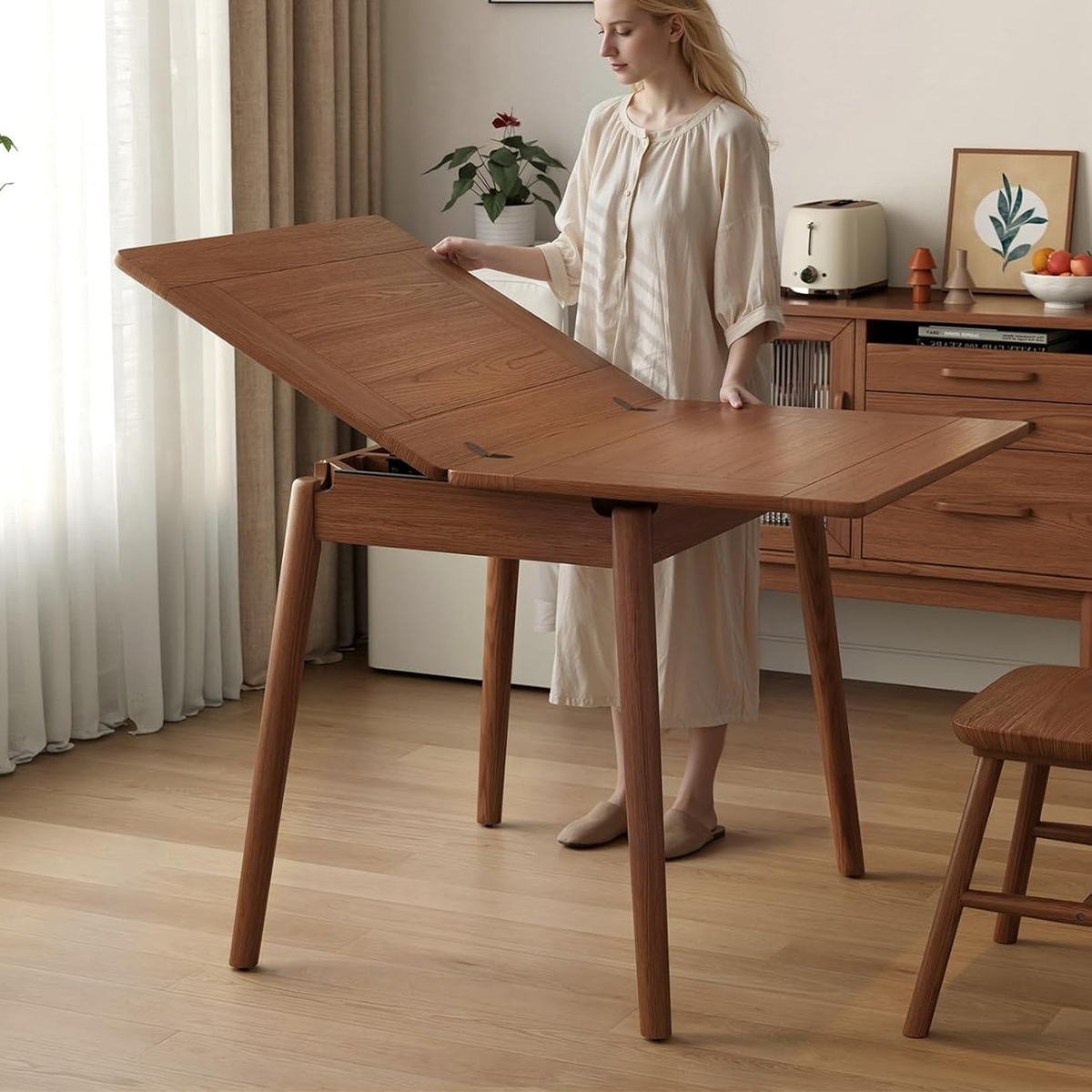 Modern Dining Table + 2 Chairs - Brown RA-Dr76