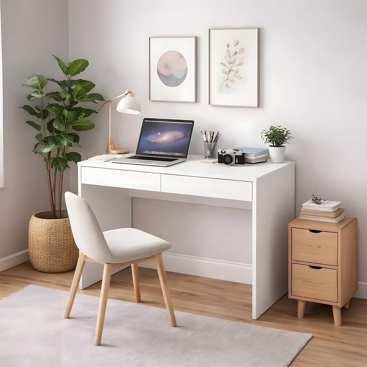 Modern desk 100x40cm - White RA-F104