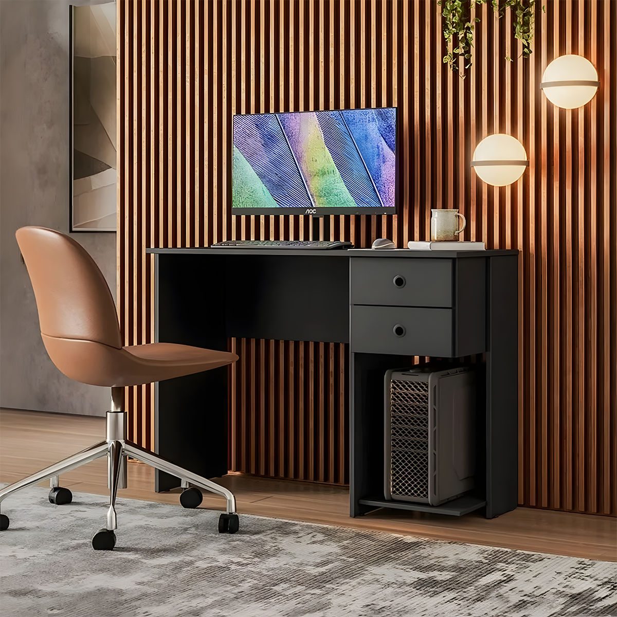 Modern desk 100x40cm - Black RA-F105