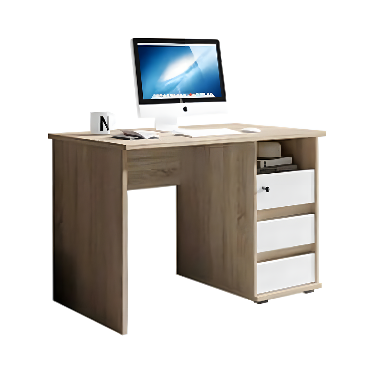 Modern desk 120x40cm - Wood x White RA-F116