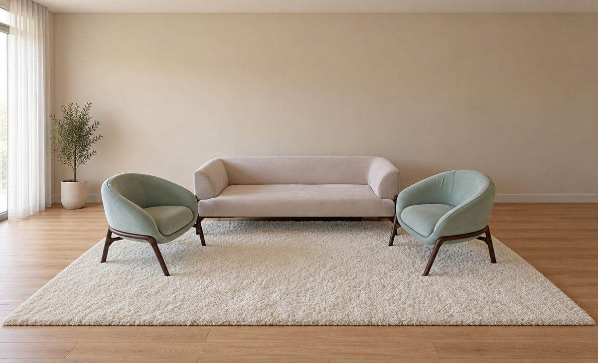 Modern 3-Piece Living Room Set – Off-White & Mint Green RA-LR38