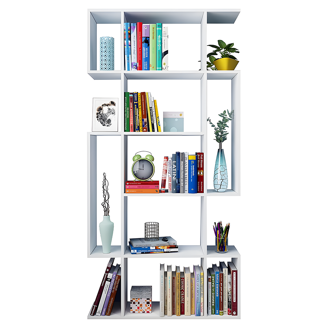 مكتبة مودرن 85×170سم-أبيض RA-MK64