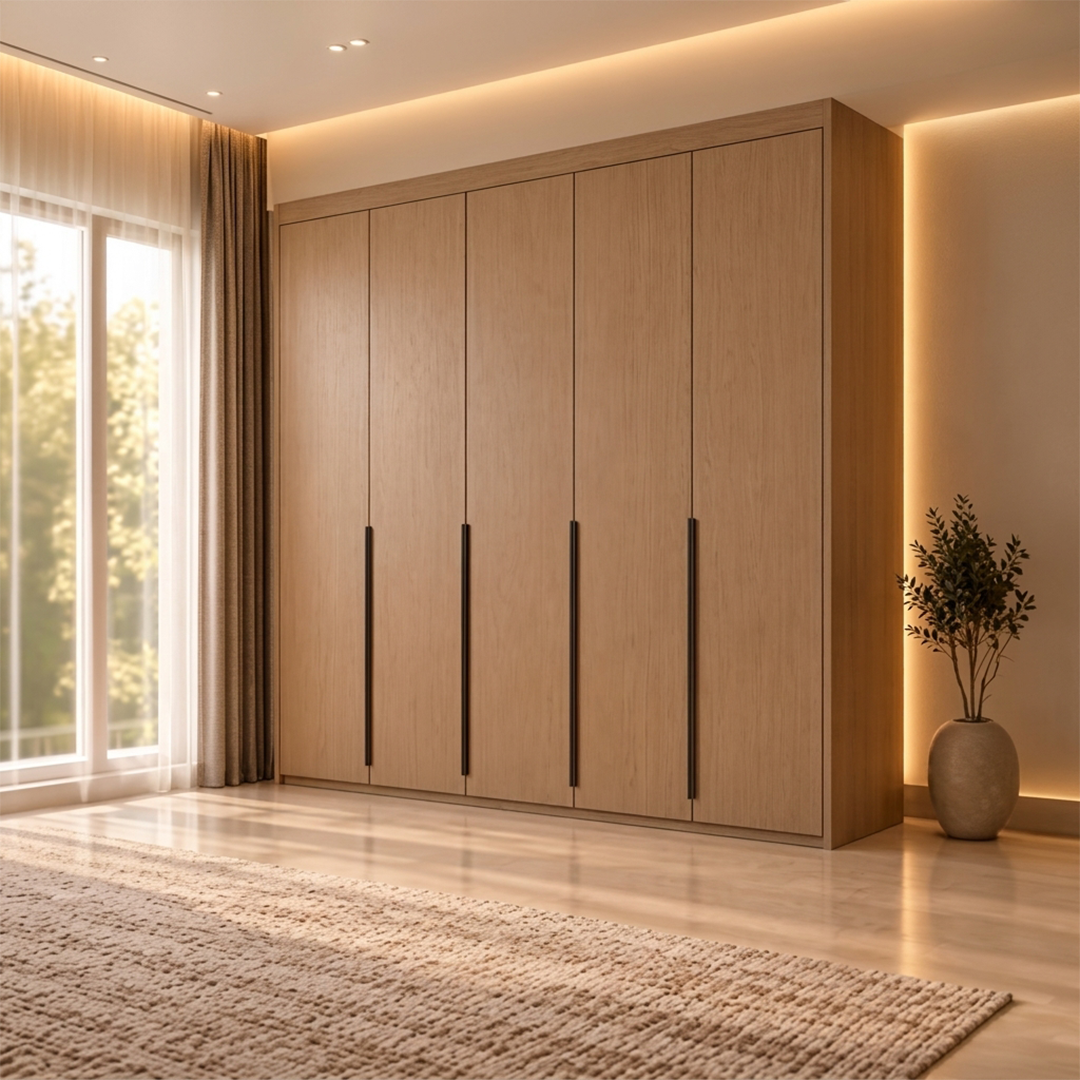Modern 6-piece bedroom set – Wood × Beige – RA-MR61