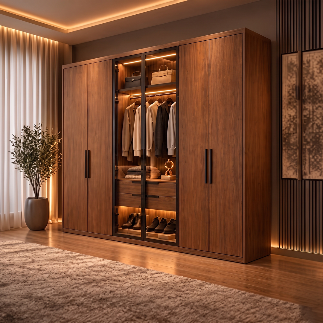 Modern 5-piece bedroom set - Brown × Beige RA-MR62