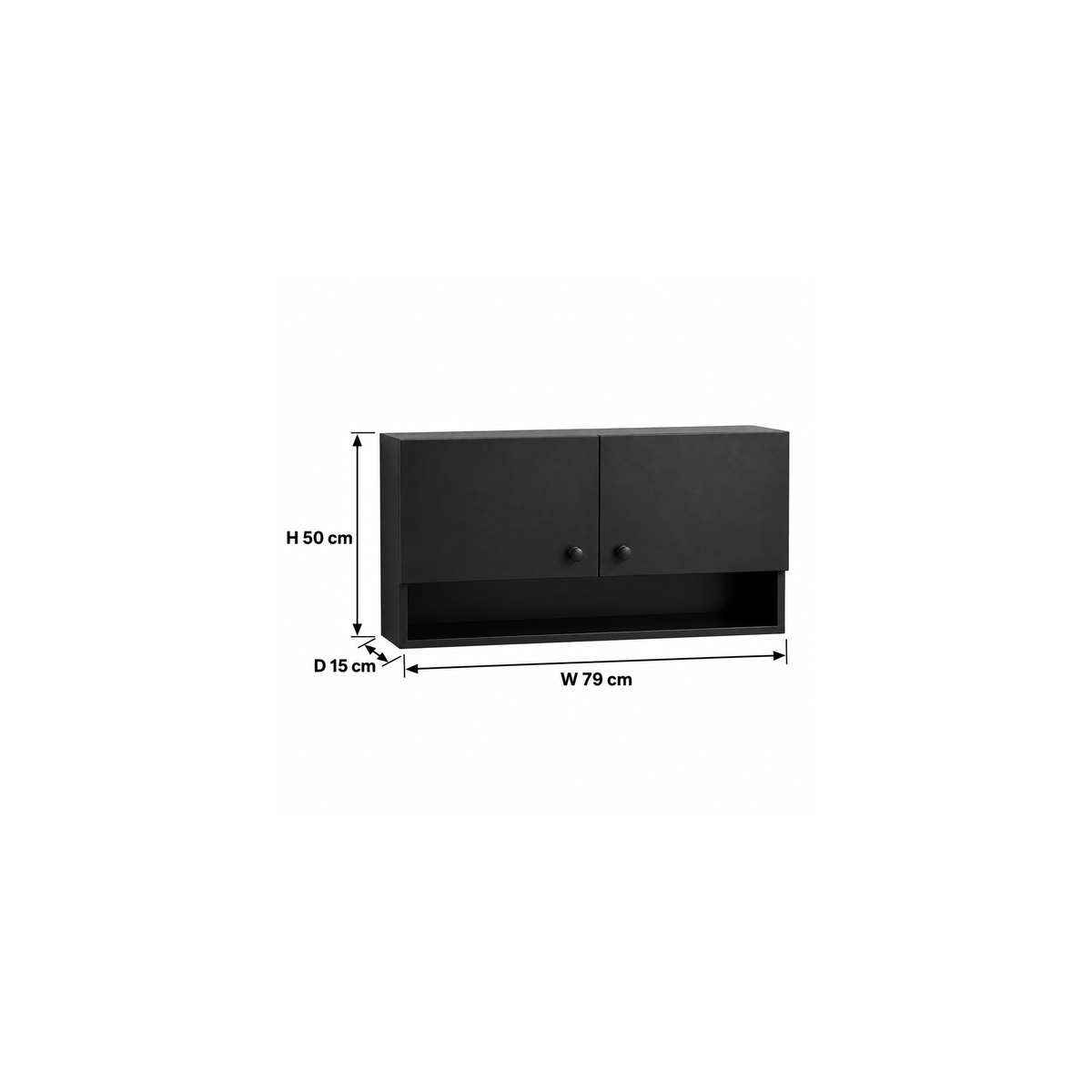 Bathroom storage unit 79×15cm - Black RA-B25 