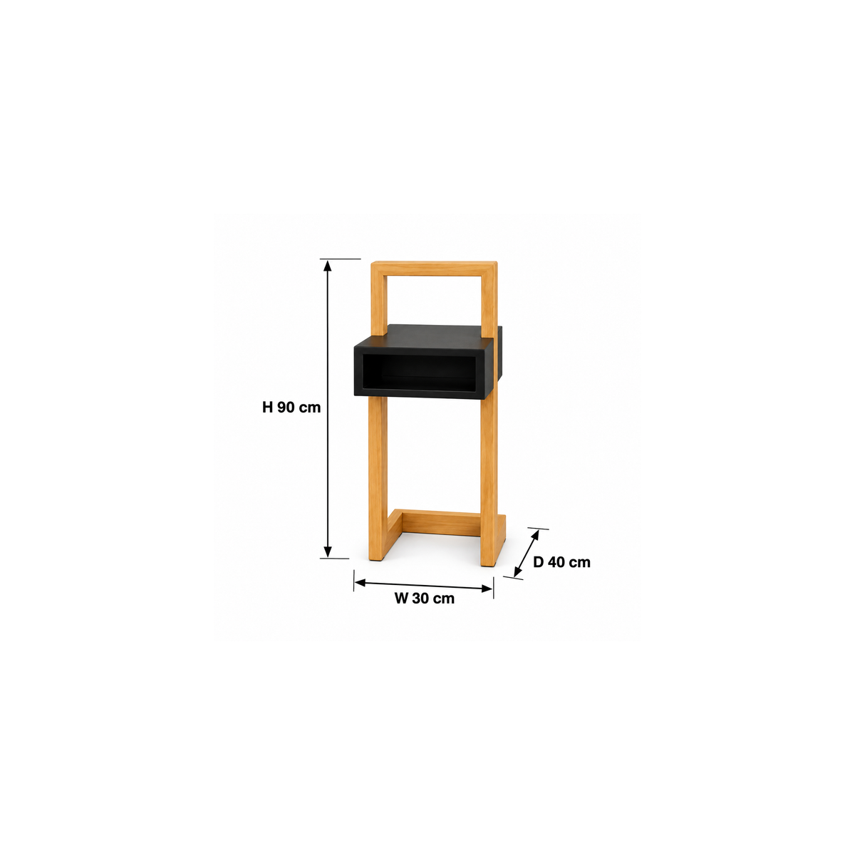 Bathroom storage unit 30x40cm - Black x Wood RA-B26 