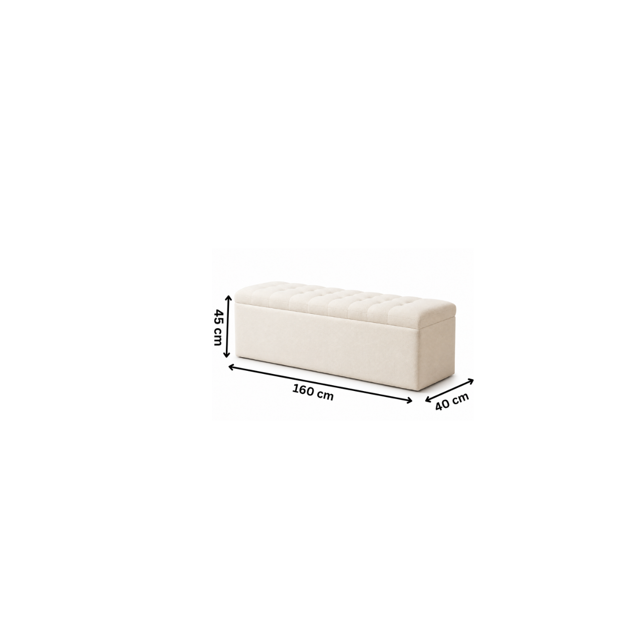 Pancake Caponet 160 x 40 cm - Off White RA-BC04