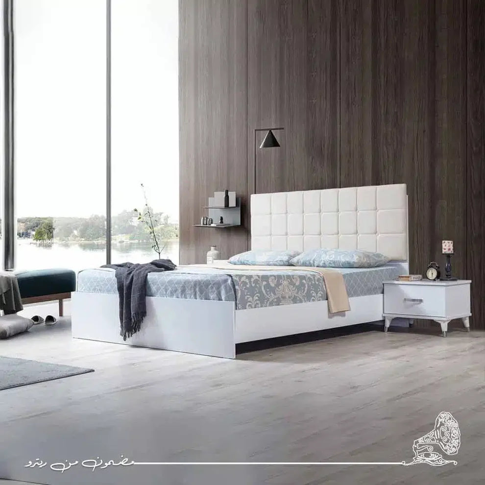 Modern Bed 165x204cm - Off-White x White RAF-BD08