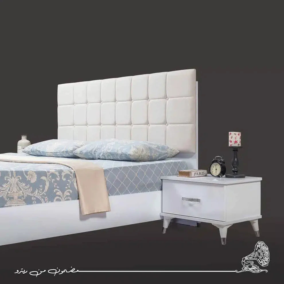 Modern Bed 165x204cm - Off-White x White RAF-BD08