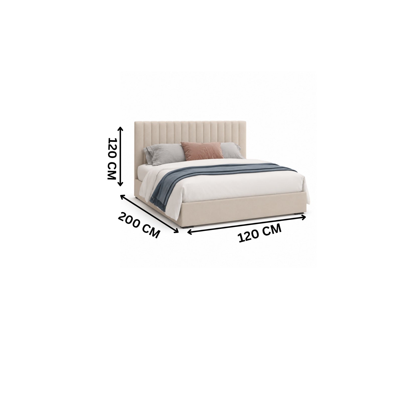 سرير مودرن 120×200سم -اوف وايت RA-BD111