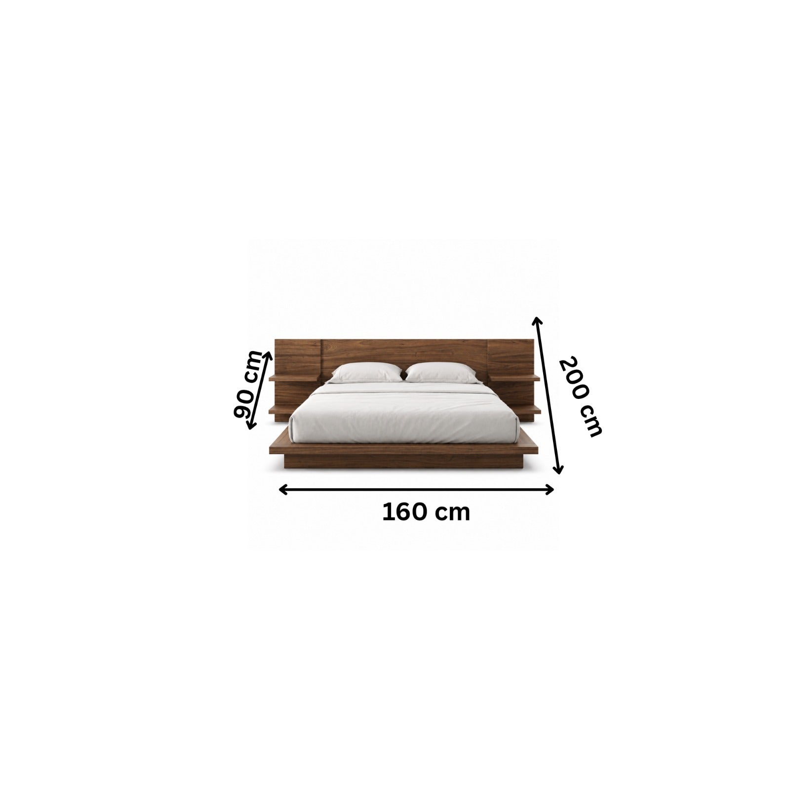 Modern bed 160x200cm - Brown RA-BD121