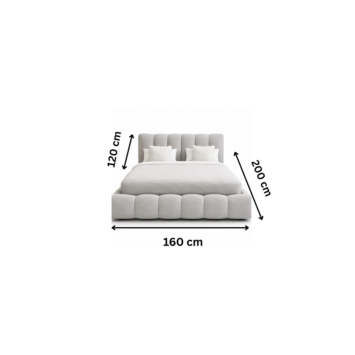 سرير مودرن 160×200سم-رمادي RA-BD141