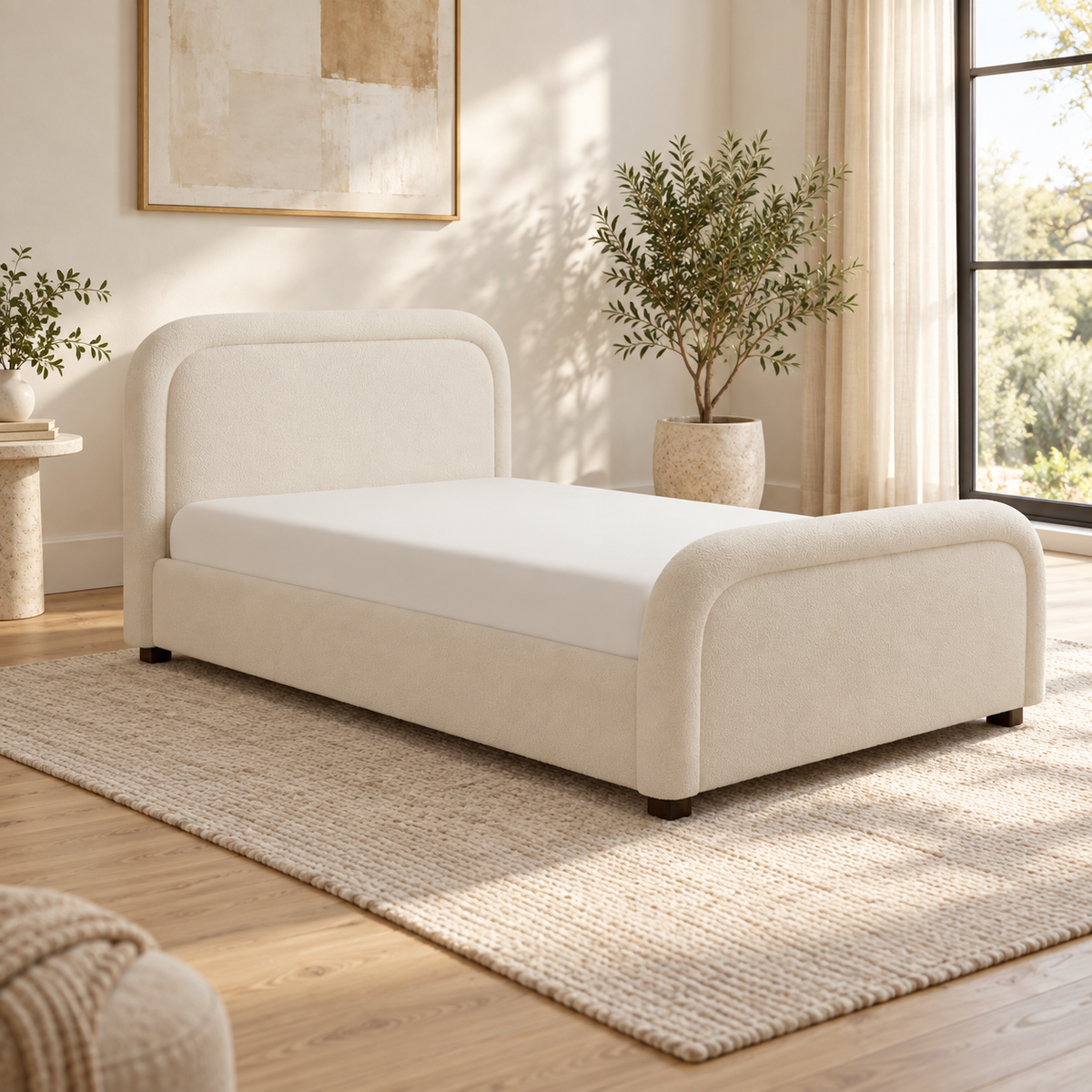 سرير مودرن 130×200سم-أوف وايت RA-BD196