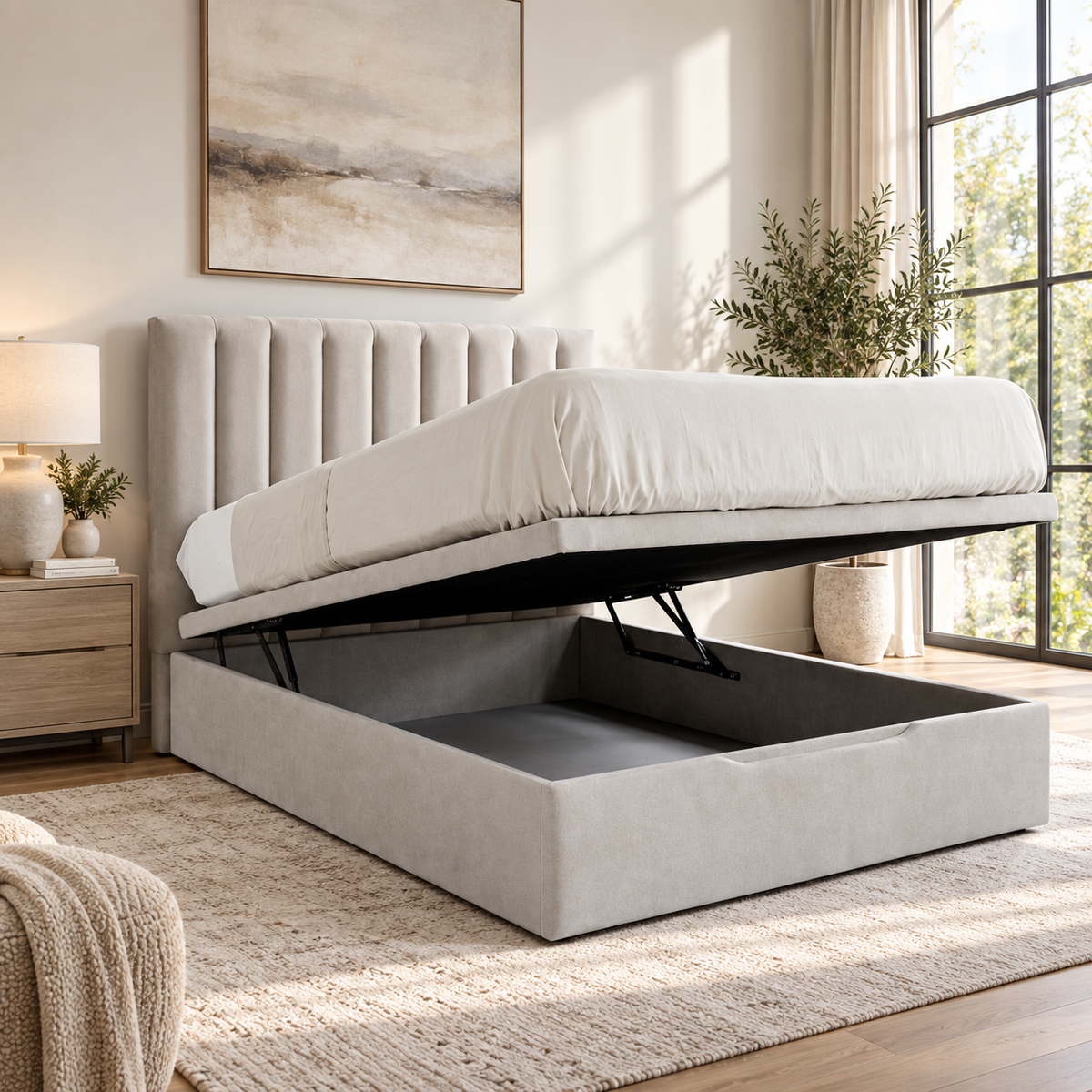 سرير مودرن 120×200سم-بيج  RA-BD203