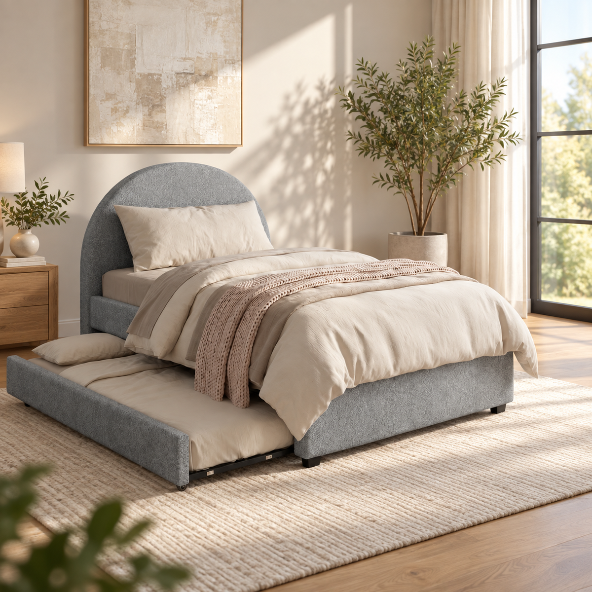 سرير دورين 130سم-رمادي  RA-BD205