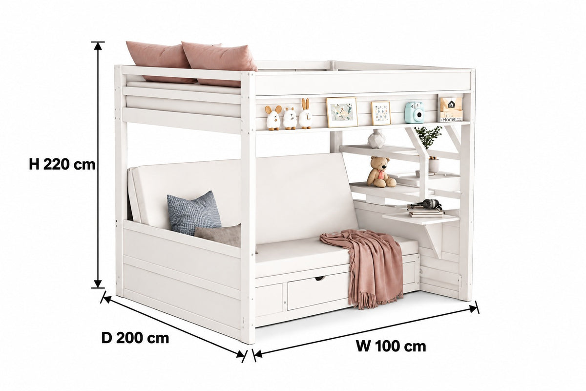 Bunk bed 100cm - White RA-BD210