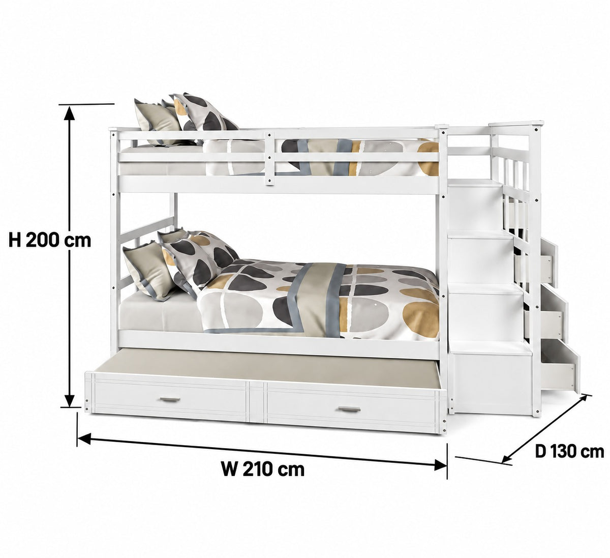 سرير دورين 210سم- أبيض  RA-BD215