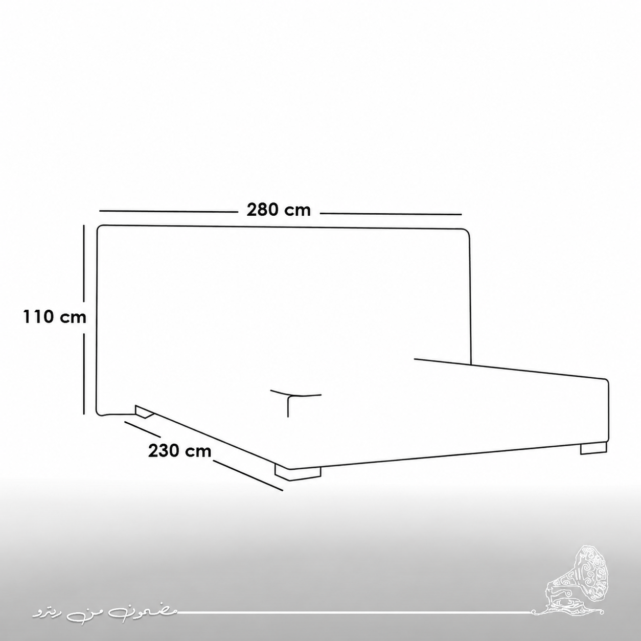 سرير مودرن +2 كومود 280×230سم– بنى×رمادي RA-BD28